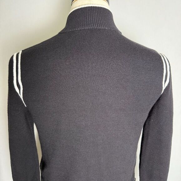 Athleta Venture Sweater Jacket Shacket, Sz XS, Black & White, Drawstring Waist - Picture 4 of 16